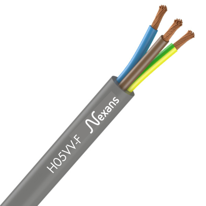 Nexans H05VVF 3G1,5 NOIR C10m