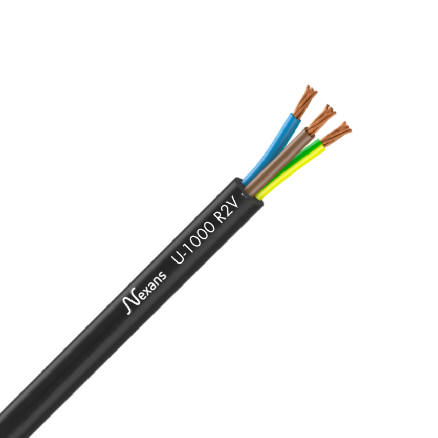 Cable électrique - Rigide - R2V - 4 x 2.5 mm² - Au mètre - 6..