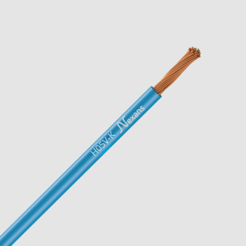 Nexans H05V-K VISIBOX  1x1 BLEU TRES CLAIR  C100m