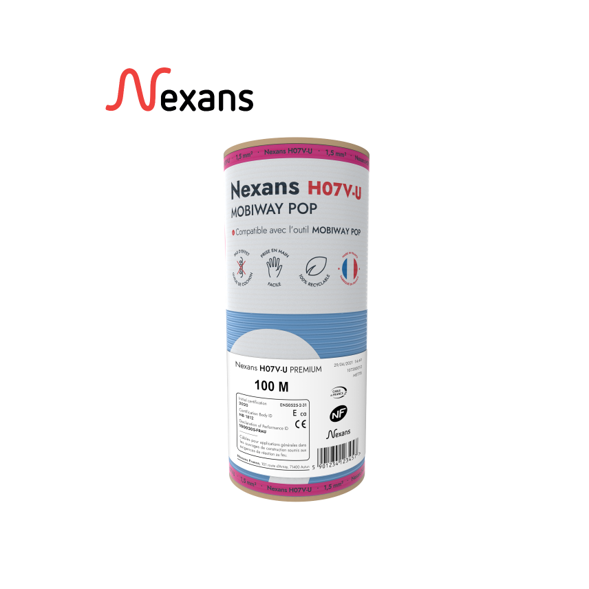 Nexans H07V-U MOBIWAY POP 1x1.5 blue D100
