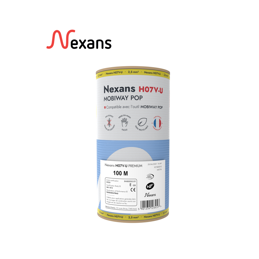 Nexans H07V-U MOBIWAY POP 1X2.5 blue C100m