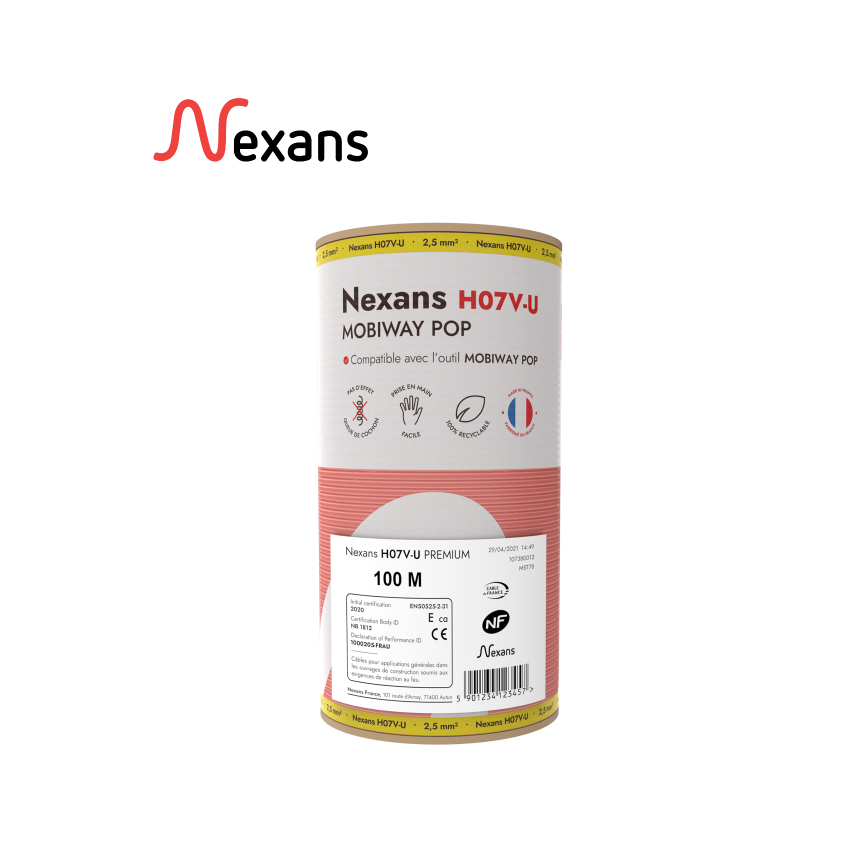 Nexans H07V-U MOBIWAY POP 1X2.5 red C100m