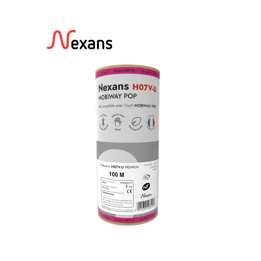 Nexans H07V-U MOBIWAY POP 1x1.5 grey D100