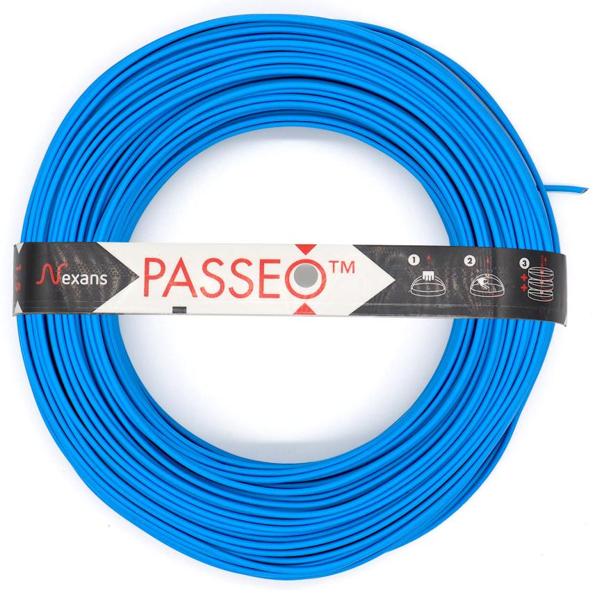 Nexans H07V-U PASSEO 1X1.5 BLEU C100m