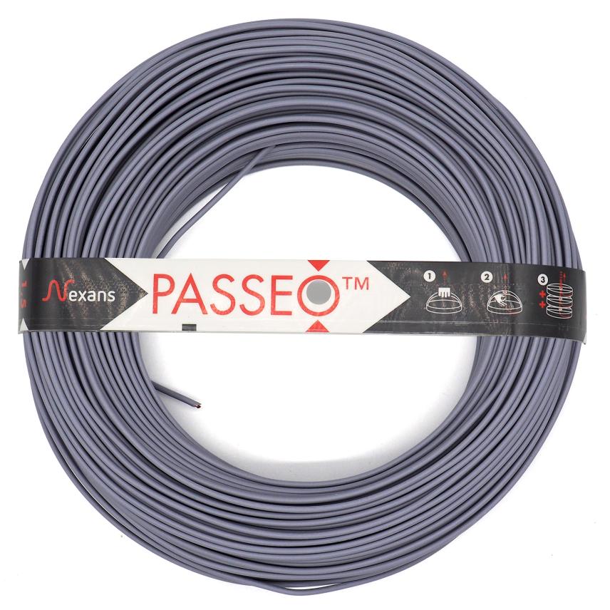 Nexans H07V-U PASSEO 1X1.5 GRIS C100m